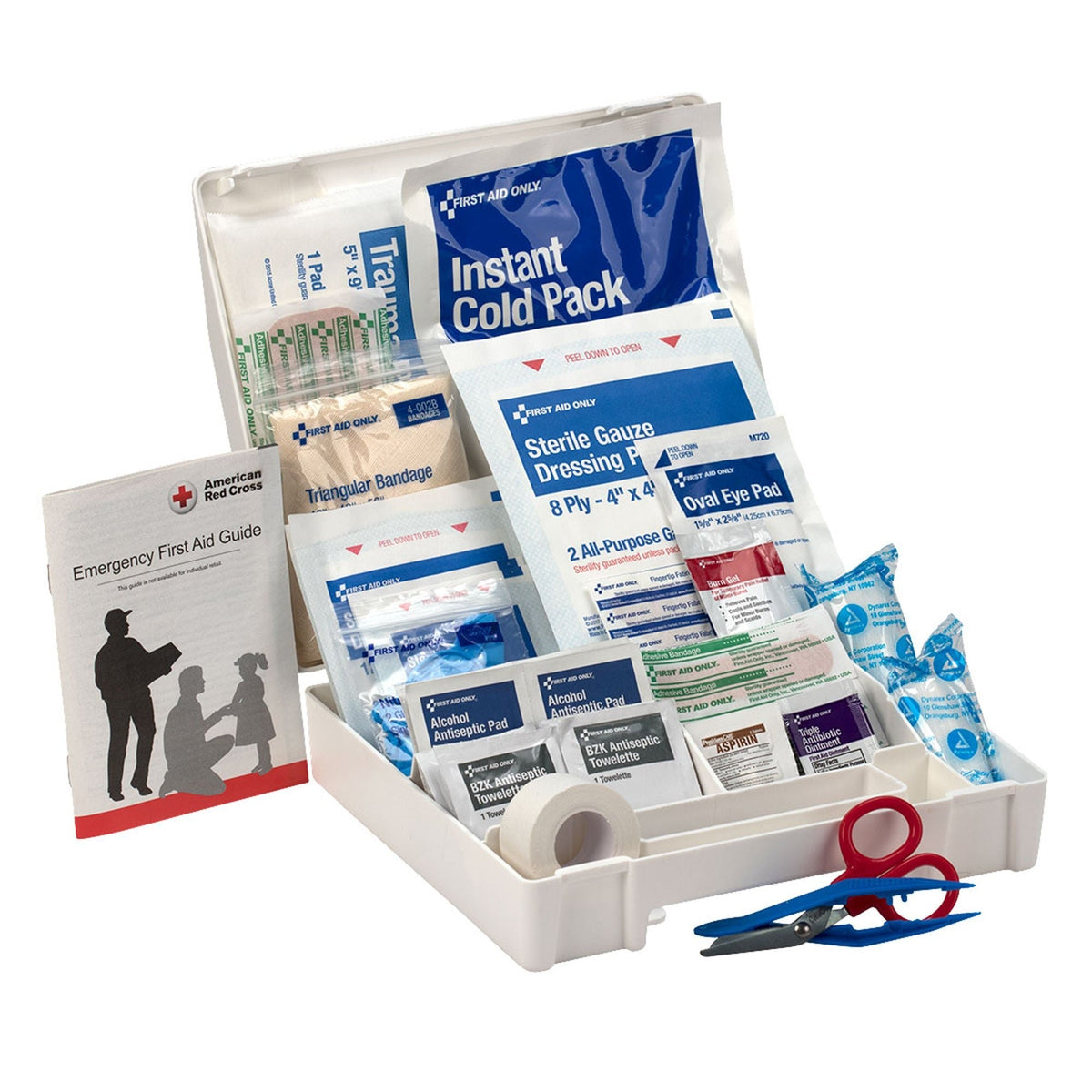 First Aid Only First Aid Kit, Plastic Case with Dividers, 10 Person - 222-U-Single - LL Medico
