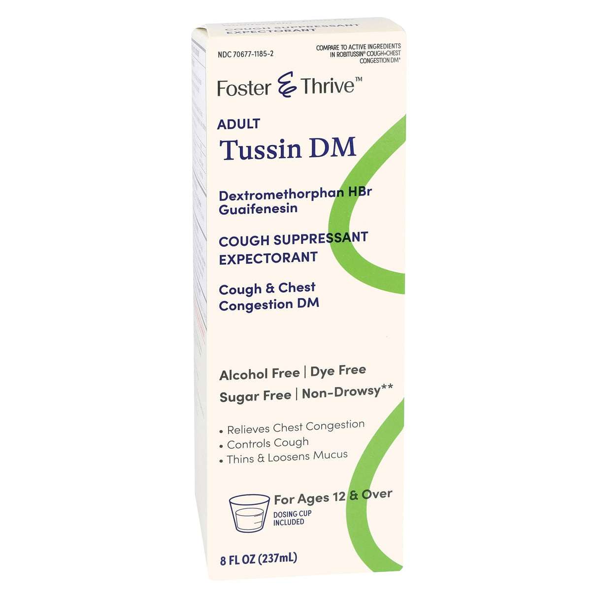 Foster & Thrive Adult Tussin DM Cough Suppressant & Expectorant, 8 fl oz - 70677118502 - LL Medico