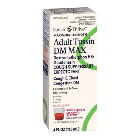 Foster & Thrive Adult Tussin DM MAX - Maximum Strength - 4 oz - 70677103601 - LL Medico