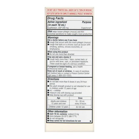 Foster & Thrive Adult Tussin Guaifenesin Oral Solution Relief Syrup, 4 fl oz - 70677118601 - LL Medico