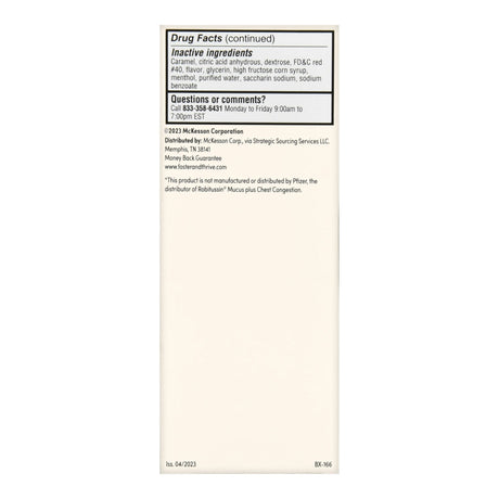Foster & Thrive Adult Tussin Guaifenesin Oral Solution Relief Syrup, 4 fl oz - 70677118601 - LL Medico