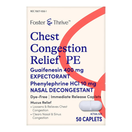 Foster & Thrive Chest Congestion Relief PE Tablets, 50 ct - 70677105601 - LL Medico