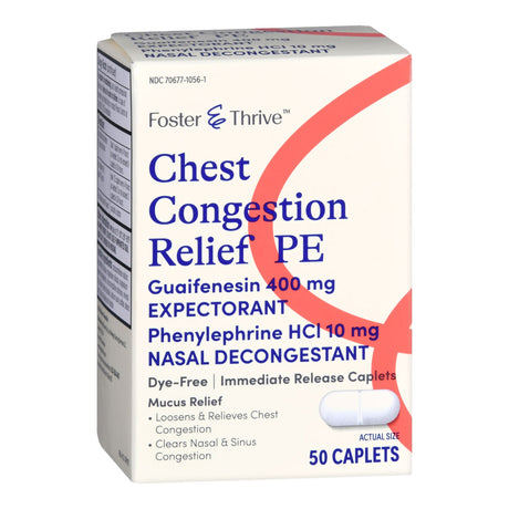 Foster & Thrive Chest Congestion Relief PE Tablets, 50 ct - 70677105601 - LL Medico