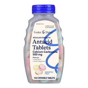 Foster & Thrive Chewable Antacid Tablets, 500 mg Strenth, 150 ct Bottle - 70677107501 - LL Medico