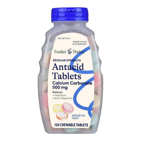 Foster & Thrive Chewable Antacid Tablets, 500 mg Strenth, 150 ct Bottle - 70677107501 - LL Medico