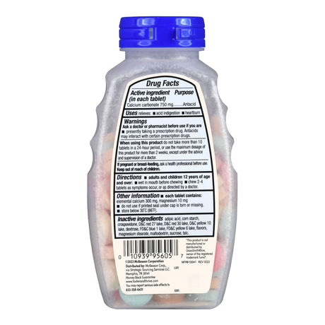 Foster & Thrive Extra Strength Antacid Calcium Carbonate 750 mg Chewable Tablet, Fruit - 70677107601-Bottle - LL Medico
