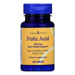 Foster & Thrive Folic Acid Vitamin Supplement, 400 mcg - 01093995744 - LL Medico