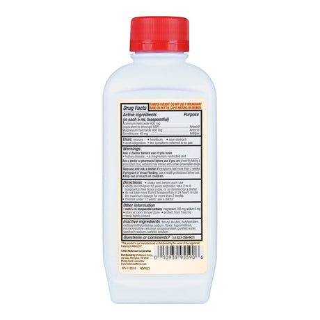 Foster & Thrive Maximum Strength Antacid & Antigas Liquid, Aluminum Hydroxide / Magnesium Hydroxide / Simethicone 400 mg-40 mg, 12 oz - 70677106501-Single - LL Medico