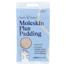 Foster & Thrive Moleskin Plus Padding, 3 Sheets, 4 1/8" x 3 3/8" - 01093996030-Pack - LL Medico