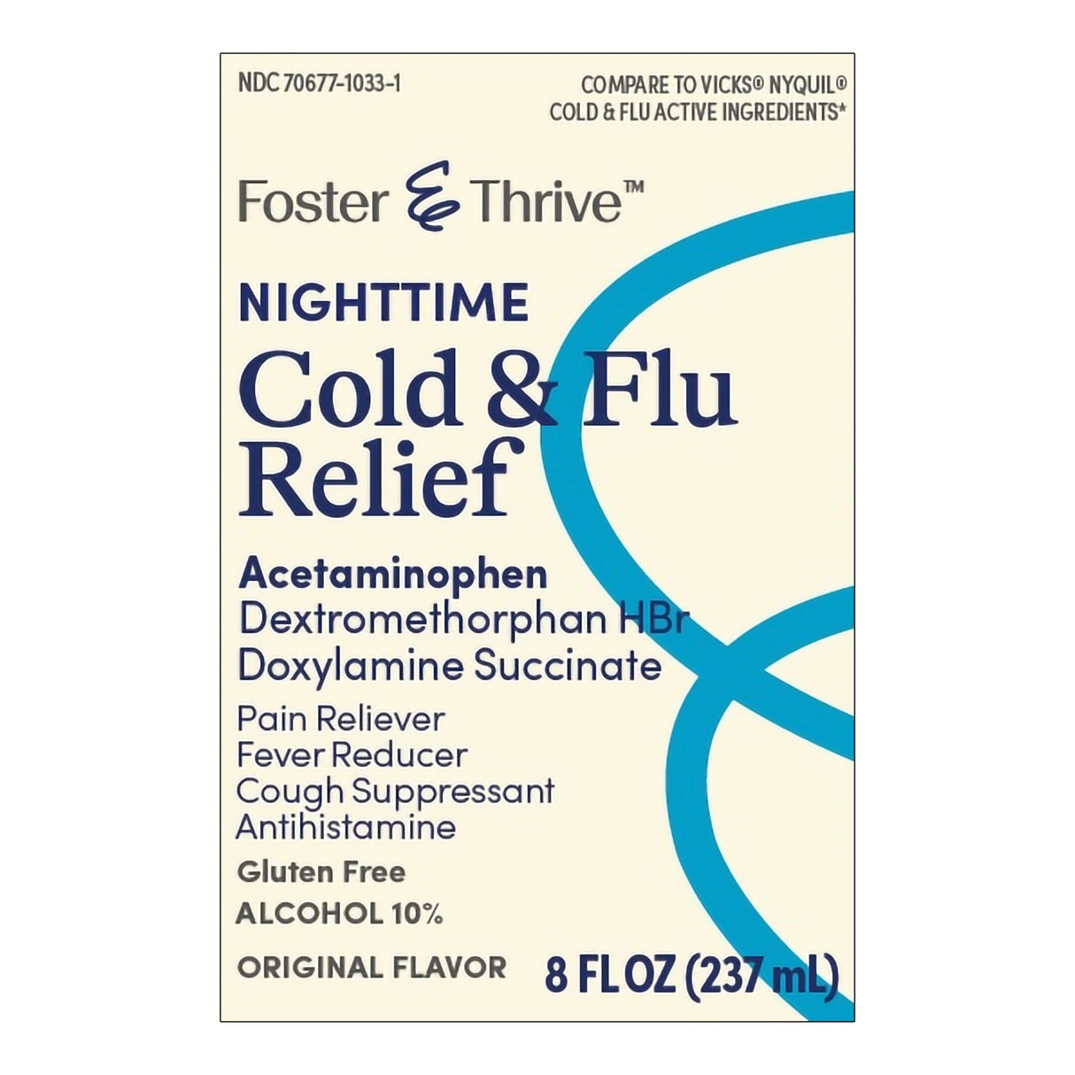 Foster & Thrive Nighttime Cold & Flu Relief, Cherry, 8 fl oz - 70677103302 - LL Medico