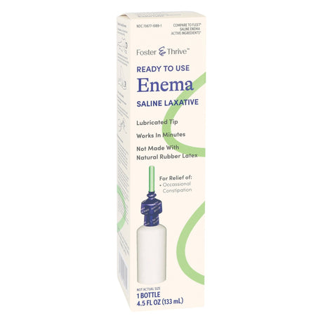 Foster & Thrive Ready to Use Enema Saline Laxative, 19 g/7 g, 4.5 oz - 70677108901-Single - LL Medico