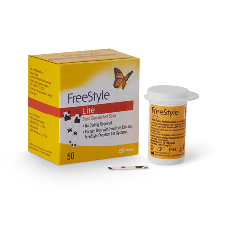 FreeStyle Lite Blood Glucose Test Strips, 50 Count - 99073070822-Box - LL Medico