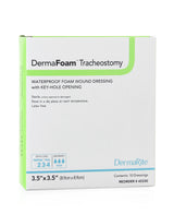 DermaFoam Tracheostomy Nonadhesive without Border Foam Dressing, 3.5 x 3.5 Inch