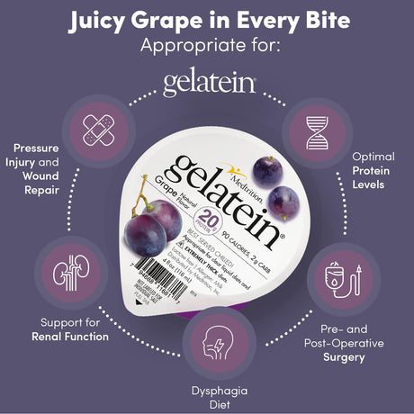 Gelatein Oral Supplement, Grape Flavor, 4 oz Cup - 11681-Single - LL Medico
