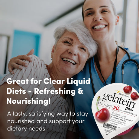 Gelatein Plus Oral Supplement, Cherry Flavor, 4 oz Cup - 11701-Case - LL Medico