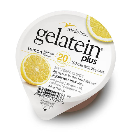 Gelatein Plus Oral Supplement, Lemon Flavor, 4 oz Cup - 11703-Single - LL Medico