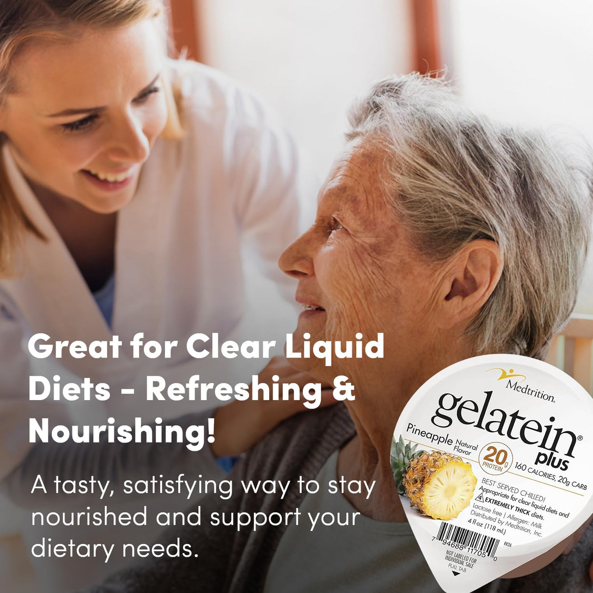 Gelatein Plus Oral Supplement, Pineapple Flavor, 4 oz Cup - 11705-Single - LL Medico