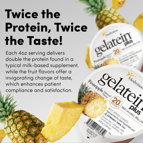 Gelatein Plus Oral Supplement, Pineapple Flavor, 4 oz Cup - 11705-Single - LL Medico