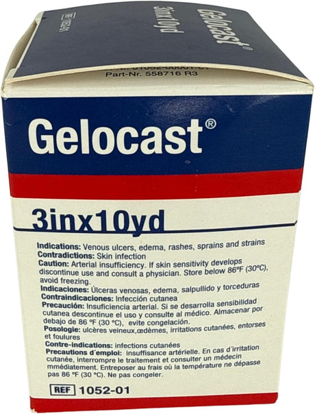 Gelocast Unna Boot, Zinc Oxide & Calamine, Tan, Cotton, Non-Sterile, 3" x 10 yd - BSN01052-Single - LL Medico