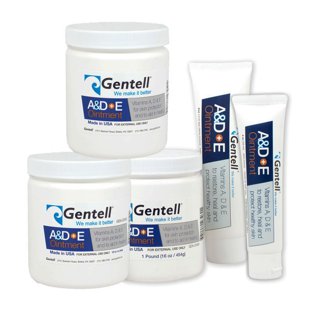 Gentell A & D Ointment, 16-ounce jar - GEN-23460-Single - LL Medico