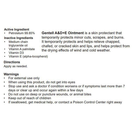 Gentell A&D+E Ointment, Medicinal Scent, 16 oz Jar - GEN-23460-Single - LL Medico