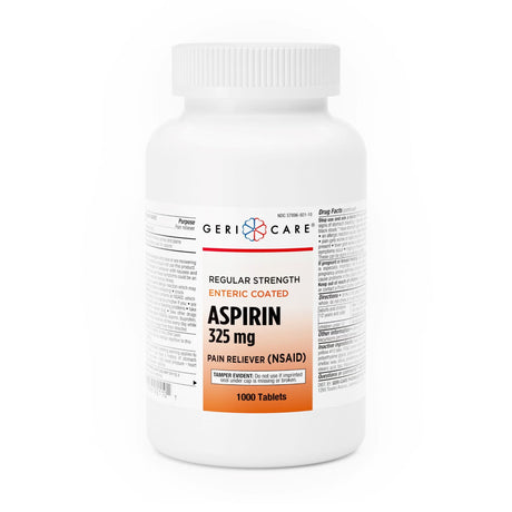 Geri-Care Aspirin Pain Relief, 325 mg, Enteric-Coated Tablet - 921-01-GCP-Bottle - LL Medico