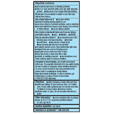 Geri-Care Aspirin Pain Relief, 325 mg, Enteric-Coated Tablet - 921-01-GCP-Bottle - LL Medico