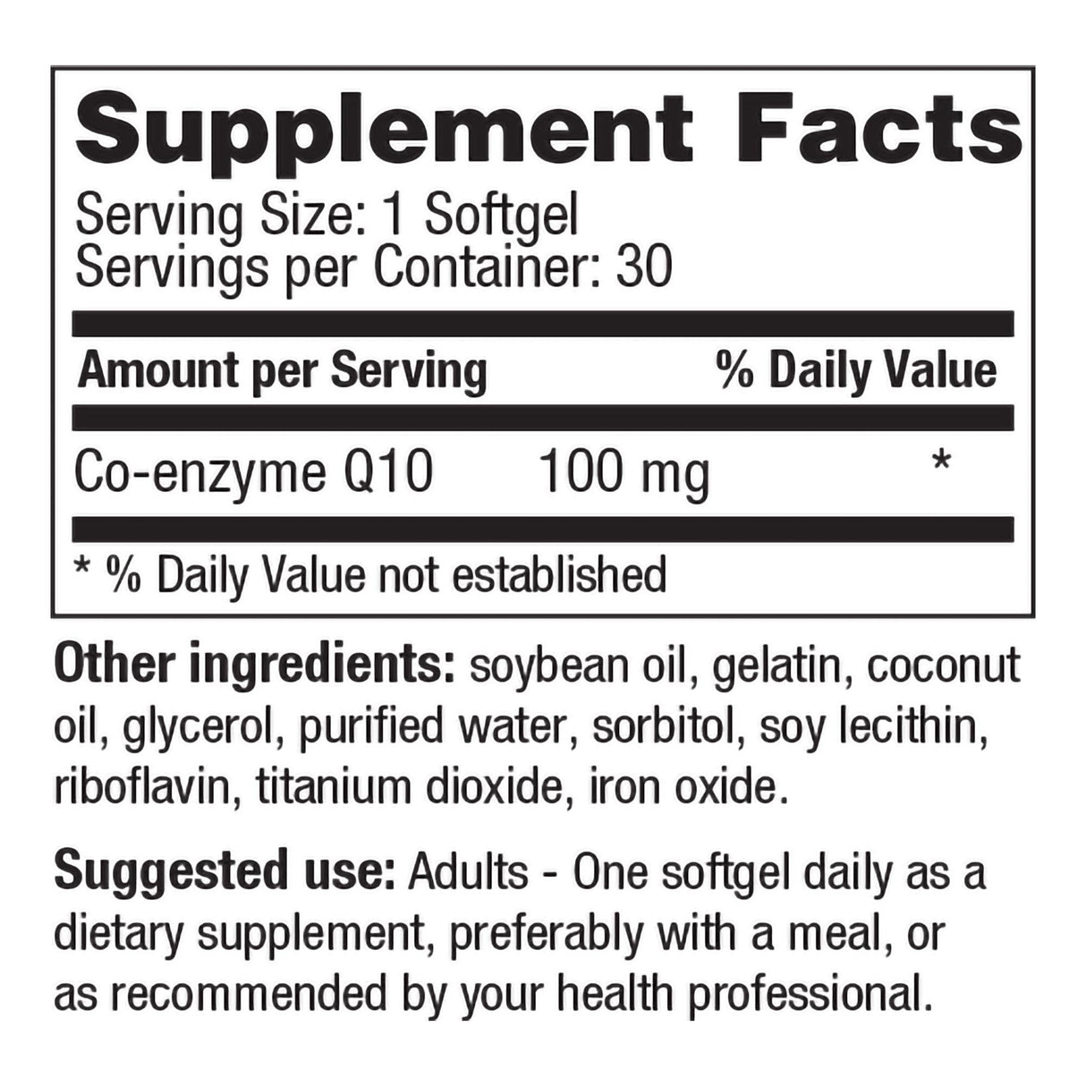 Geri - Care Coenzyme Q - 10 (CoQ10) Dietary Supplement, 100 mg - 57896087503 - LL Medico