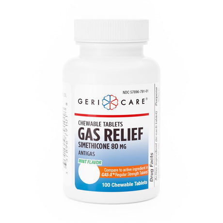 Geri - Care Gas Relief Chewable, 100 ct Bottle - 791-01-GCP - LL Medico