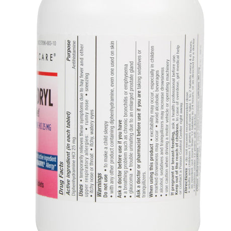 Geri-Care Geri-Dryl Allergy Relief, Diphenhydramine HCl 25 mg, Tablet - 681-10-GCP-Bottle - LL Medico
