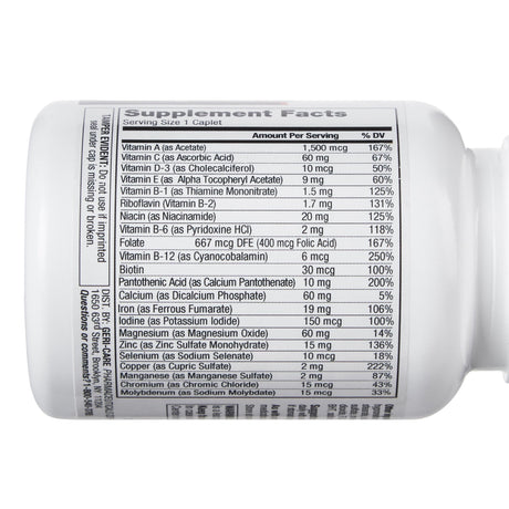 Geri - Care Multivitamin Supplement with Minerals, 100 caplets - 621-01-GCP-Single - LL Medico