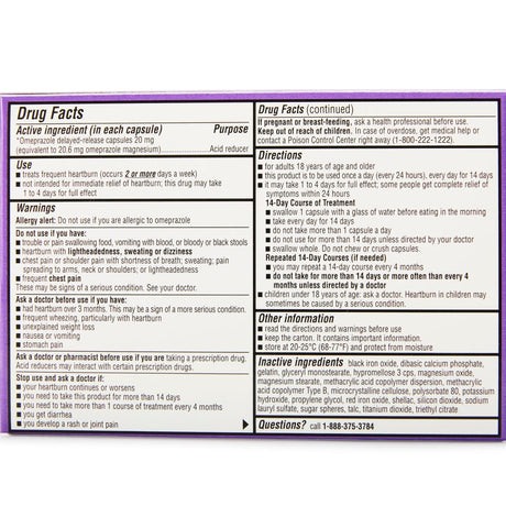 Geri-Care Omeprazole Delayed-Release Capsules, 20.6 mg, Acid Reducer - 760-42-GCP-Box - LL Medico