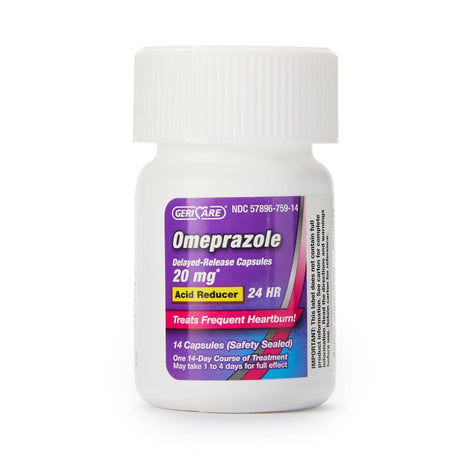 Geri-Care Omeprazole Delayed-Release Capsules, 20.6 mg, Acid Reducer - 760-42-GCP-Box - LL Medico