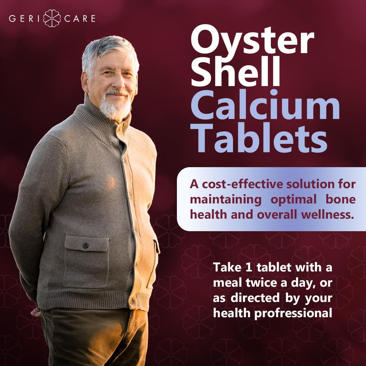 Geri - Care Oyster Shell Calcium Dietary Supplement, 500 mg - 741-01-GCP-Single - LL Medico