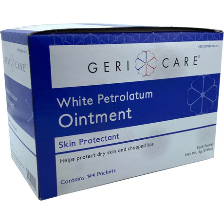Geri-Care Petroleum Jelly, White Petrolatum, Non-Sterile, 5 Gram Packet - S164-14-GCP-Box - LL Medico