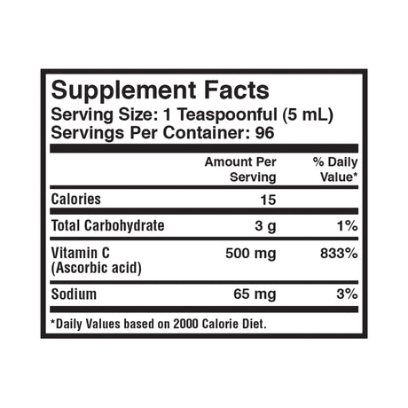 Geri - Care Vitamin C Liquid Dietary Supplement, 500 mg - Q842-16-GCP-Single - LL Medico