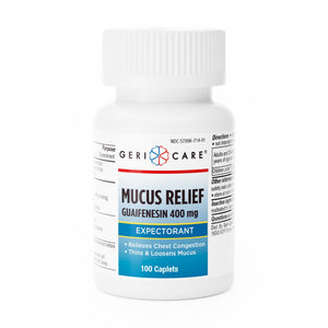 GeriCare Mucus Relief Guaifenesin 400 mg Expectorant, 100 Caplets - 714-01-GCP-Single - LL Medico