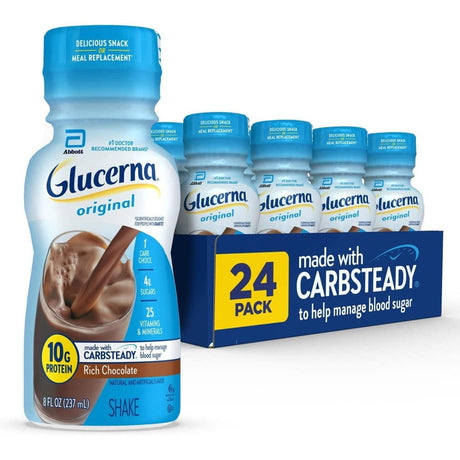 Glucerna Nutritional Shake, Rich Chocolate, 8 oz Bottle, CS/24 - 57804-Case - LL Medico