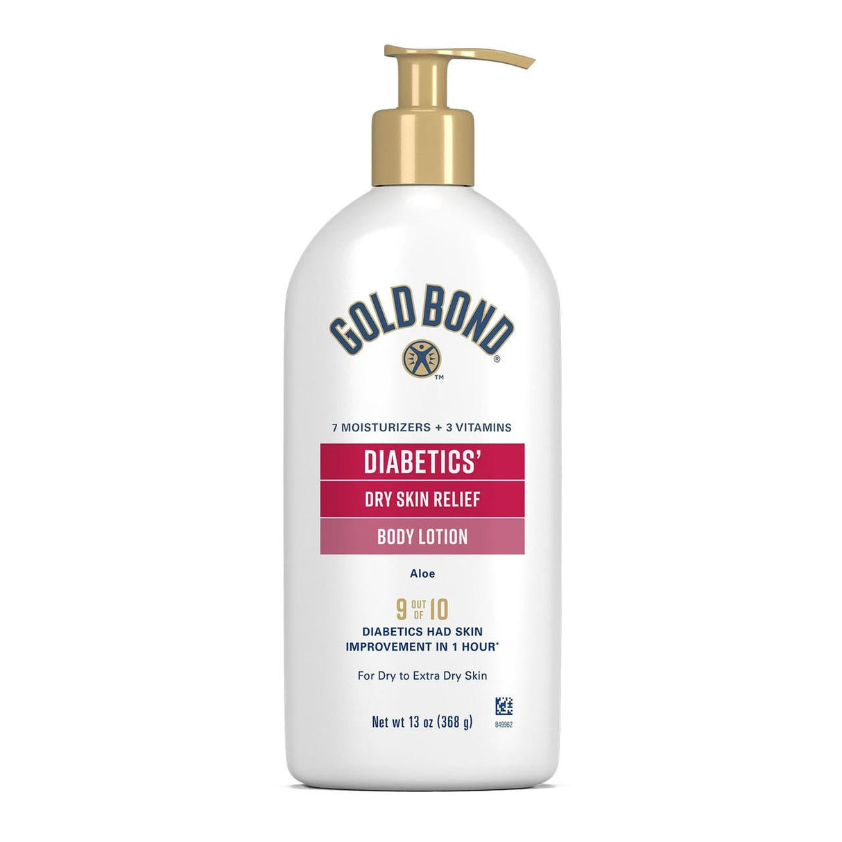 Gold Bond Diabetics' Dry Skin Relief, 13 oz Pump Bottle, Fragrance Free - 4116705350 - LL Medico