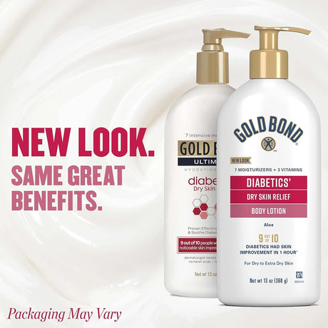 Gold Bond Diabetics' Dry Skin Relief Body Lotion, Unscented, 13 oz - 04116705350-Single - LL Medico