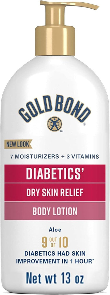 Gold Bond Diabetics' Dry Skin Relief Body Lotion, Unscented, 13 oz - 04116705350-Single - LL Medico