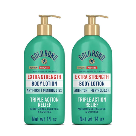 Gold Bond Extra Strength Medicated Anti-Itch Body Lotion, Menthol 0.5%, 14 oz - 04116706412-Single - LL Medico