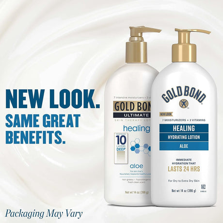 Gold Bond Healing Hydrating Lotion with Aloe, 14 oz Pump Bottle - 04116706651-Single - LL Medico