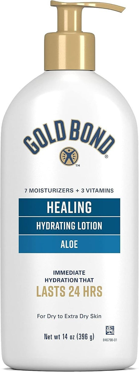 Gold Bond Healing Hydrating Lotion with Aloe, 14 oz Pump Bottle - 04116706651-Single - LL Medico