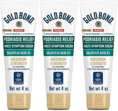Gold Bond Psoriasis Relief Medicated Multi-Symptom Cream, Salicylic Acid 3%, Unscented, 4 oz - 04116704125-Single - LL Medico