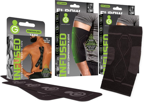 Green Drop Infused Recovery Compression Elbow Sleeve, Small/Medium - ELB-1450-Single - LL Medico