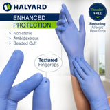 Halyard Aquasoft Nitrile Exam Gloves, Blue, Powder-Free, Textured Fingertips - 43936-Box - LL Medico