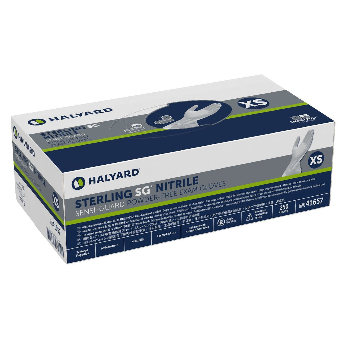 Halyard Sterling SG Nitrile Exam Glove, Extra Small, Silver - 41657-Case - LL Medico