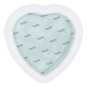 Hartmann Zetuvit Plus Silicone Border Dressing, front of heart-shaped dressing