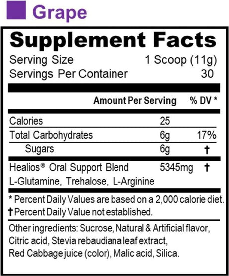 Healios Oral Health and Dietary Supplement Powder, Grape, 11.64 oz - GN0140-Single - LL Medico